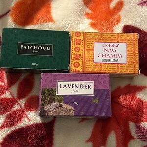 Patchouli, Nag Champa, and Lavender Soap Set